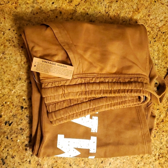 'Mama' Distressed Mineral Wash Joggers, camel - Picture 3 of 6